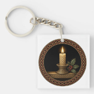 Porte-clefs Bougie de Noël Nœud Celtique sur Appui de Fenêtre