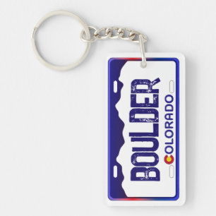 Porte-clefs Boulder Colorado bleu plaque porte - clé