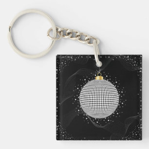 Porte-clefs Boule de disco élégante Ornement de Noël