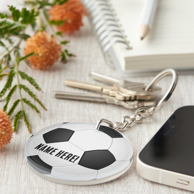 Porte-clefs Boule de soccer personnalisée (Devant droit)