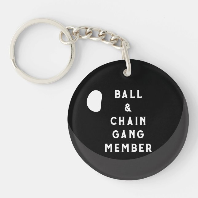 Porte-clefs Boule drôle et chaîne (Devant)