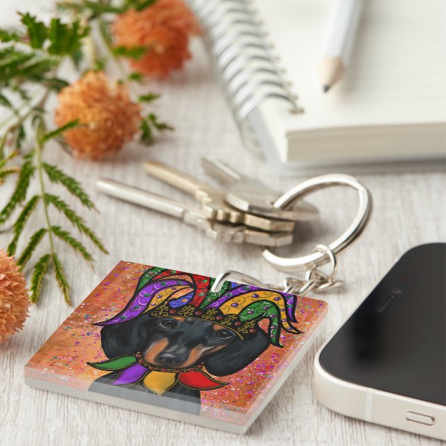 Porte-clefs Bouledogue allemand de nain, plus communément appe (Devant Droit)