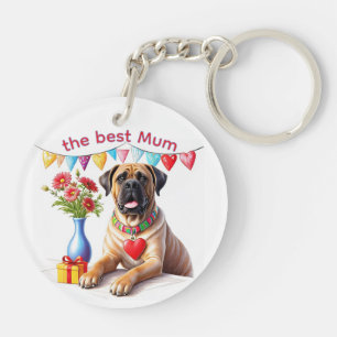 Porte-clefs Bouledogue anglais Mastiff meilleure maman fête de