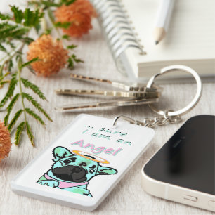 Porte-clefs Bouledogue français Ange sûr French Bulldog
