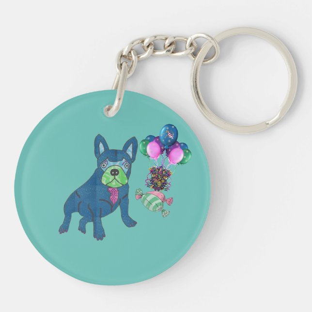 Porte-clefs Bouledogue français Cartoon Bouledogue Français (Dos)