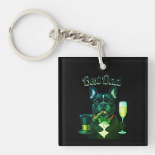Porte-clefs Bouledogue français cigare 
