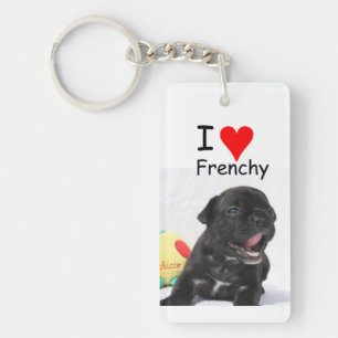 Porte-clefs Bouledogue français cœur French Bulldog 