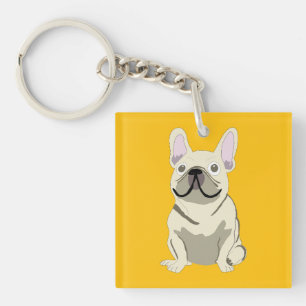 Porte-clefs Bouledogue Français crème