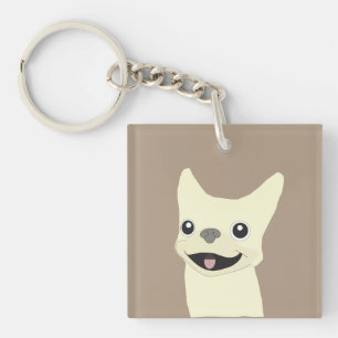 Porte-clefs Bouledogue français crème, Taupe chaud