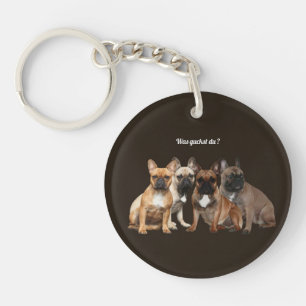 Porte-clefs Bouledogue français famille de chiens