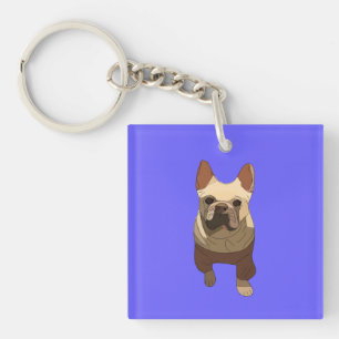 Porte-clefs Bouledogue Français, Lavande Violet