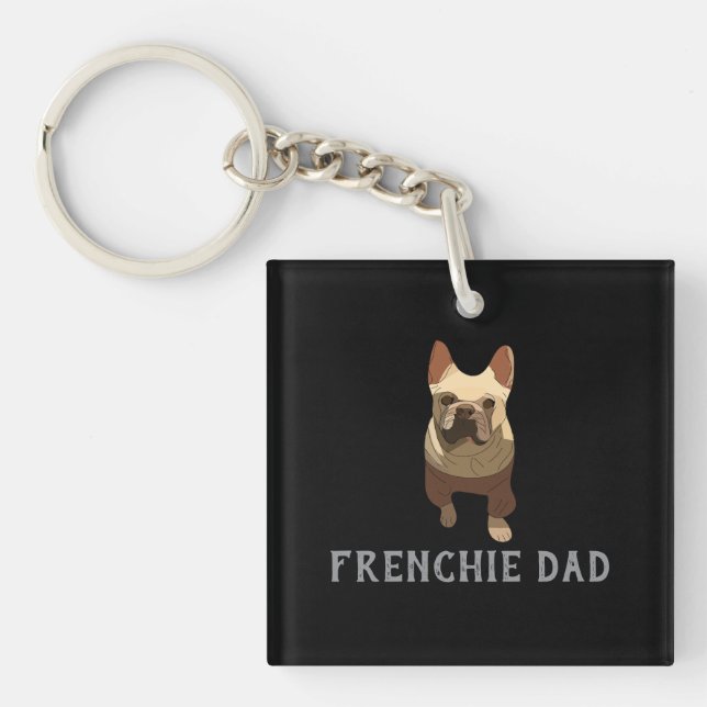 Porte-clefs Bouledogue Français, Papa Frenchie (Devant)