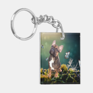 Porte-clefs Bouledogue français papillon Bouledogue Français