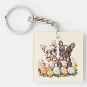 Porte-clefs Bouledogues français de Pâques
