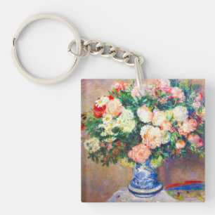 Porte-clefs Bouquet de chrysanthèmes et un fan japonais
