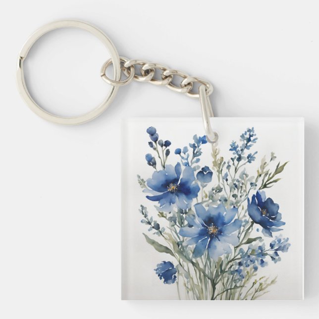 Porte-clefs Bouquet de fleurs Elégante aquarelle (Devant)