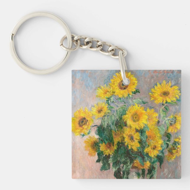 Porte-clefs Bouquet of Sunflowers by Monet Impressionist (Devant)