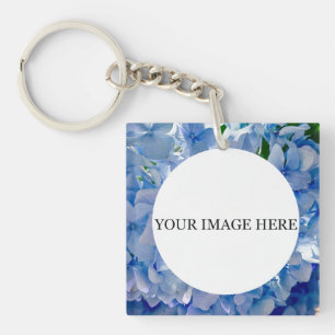 Porte-clefs Bouquets d'hydrangées bleu violet