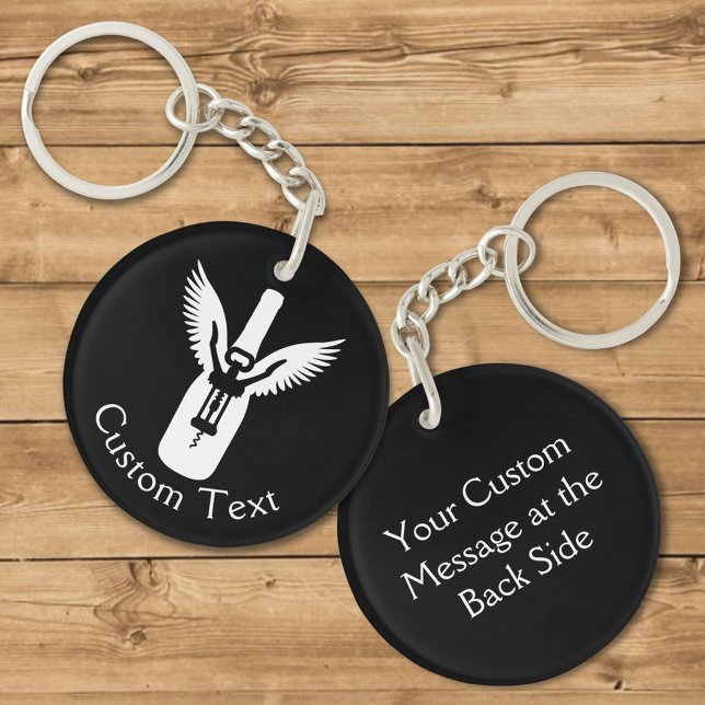 Porte-clefs Bouteille à vin avec ailes et Porte - clé à vis (Créateur téléchargé)