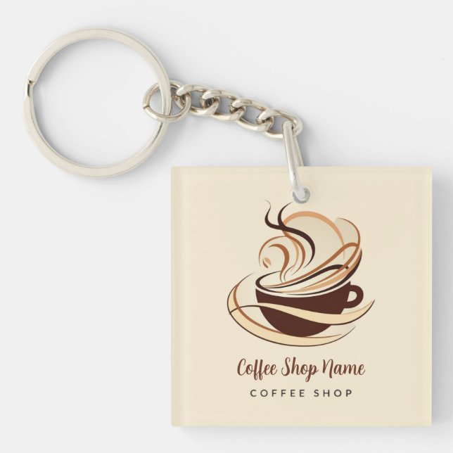 Porte-clefs Boutique de café minimal moderne (Devant)