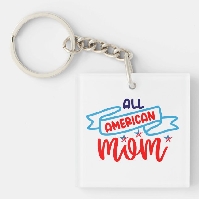 Porte-clefs Bouton All American Mom (Devant)