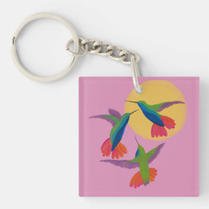 Porte-clefs Bouton d'art Mango Colibri noir