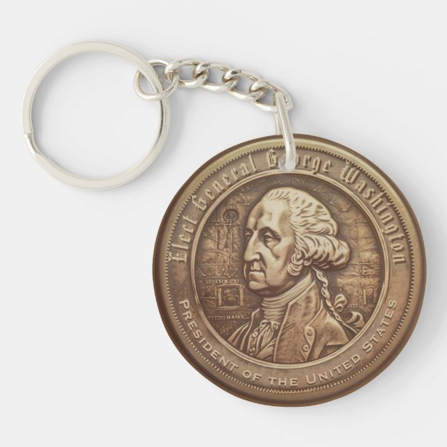 Porte-clefs Bouton de campagne de George Washington (Devant)
