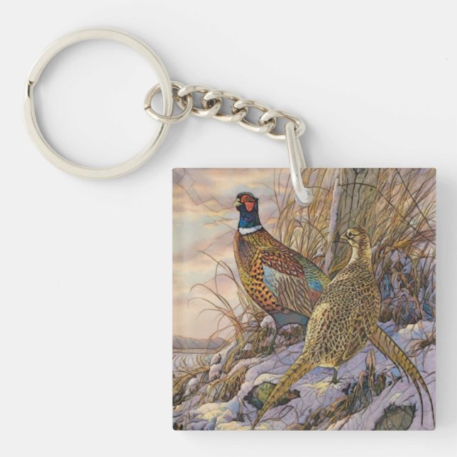 Porte-clefs Bouton Triptyque de l'affiche de la tapisserie de  (Devant)