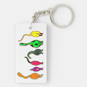 Porte-clefs Boutons de chat colorés