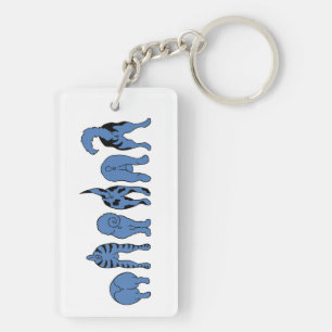 Porte-clefs Boutons de chien bleu
