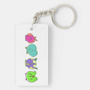 Porte-clefs Boutons de hamster colorés