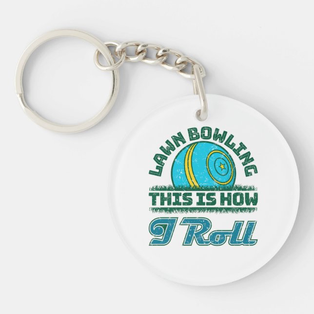 Porte-clefs Bowling De Pelouse C'Est Comme Ça Que Je Roule (Devant)