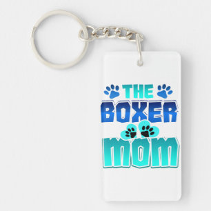 Porte-clefs Boxer Maman Funny Chien Amoureux Empreintes de pat