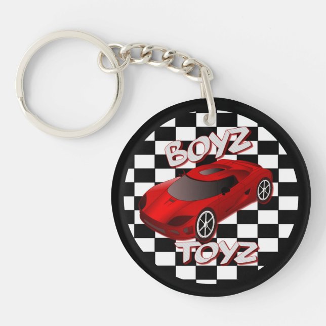 Porte-clefs Boys Jouets Red Sports Voiture Acrylique Porte - c (Devant)