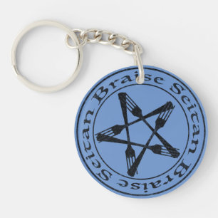 Porte-clefs Braise Seitan Vegan Pentagram (version sombre)