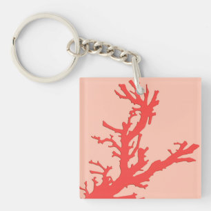 Porte-clefs Branche de corail - nuances de corail orange