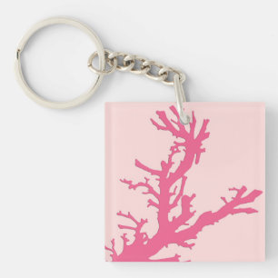 Porte-clefs Branche de corail - nuances de rose corail