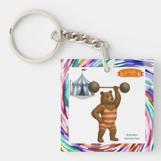 Porte-clefs Brandon, ours puissant du cirque (Devant)