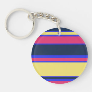 Porte-clefs Brayures rose, jaune et bleue