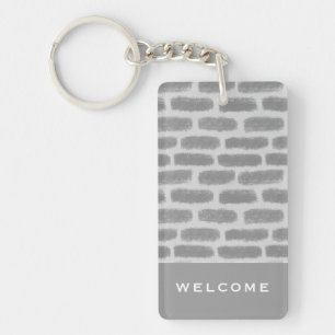 Porte-clefs Brick gris clair   Bienvenue   Location vacances