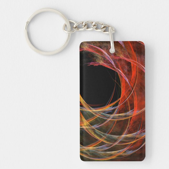 Porte-clefs Briser le Cercle Vortex de Feu Art Abstrait (Devant)