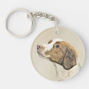 Porte-clefs Brittany Paining - Un joli art original de chien