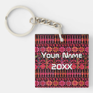 Porte-clefs Broderie Palestinienne Tatreez motif imprimé 