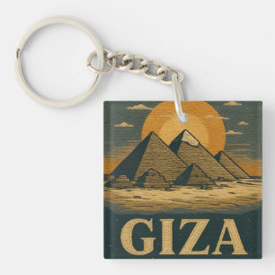 Porte-clefs Broderie Pyramides égyptiennes de Gizeh Grande Pyr