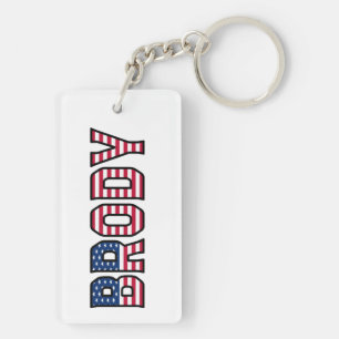 Porte-clefs Brody Name Prénom U.S. Drapeau Remorque Clé