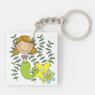Porte-clefs Brown Haired Mermaid