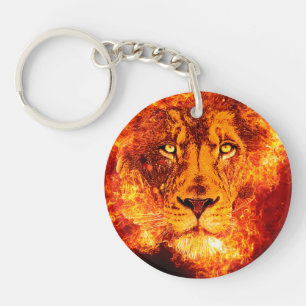 Porte-clefs Brûlage du lion flamboyant