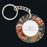 Porte-clefs Brûlé Orange Peonies Floral Peinture Or Mariage<br><div class="desc">Partagez un souvenir durable avec ce porte - clé mariage de pivoines orange brûlé ! Doté d'oeuvres d'art florales chaudes, il est un beau souvenir pour les clients de se souvenir de votre journée spéciale. Parfait comme un service, ce porte - clé ajoute élégance et charme à la vie quotidienne....</div>