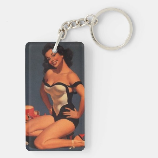 Porte-clefs Brunette pin-up (Dos)