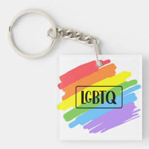 Porte-clefs Brushstrokes LGBTQ Arc-en-ciel